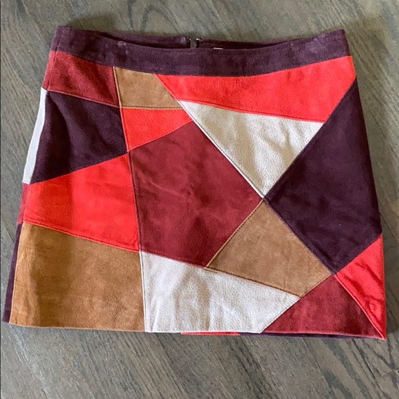 Vintage Boston Proper Suede Patchwork Miniskirt - Picture 2 of 6